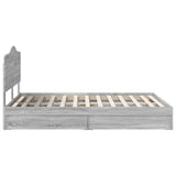 Storage Bed Grey Sonoma 150 x 200 cm Engineered Wood 3413497