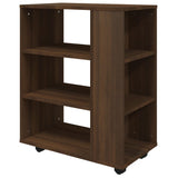 Rolling Cabinet Brown Oak 60x35x75 cm Engineered Wood 815968