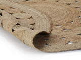 Area Rug Braided Design Jute 240 cm Round 343592