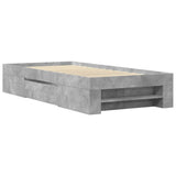 Bed Frame without Mattress Concrete Grey 90x200cm Engineered Wood 3295495