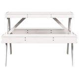 Picnic Table White 105x134x75 cm Solid Wood Pine 832568