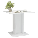 ZNTS Dining Table High Gloss White 80x80x75 cm Engineered Wood 800258