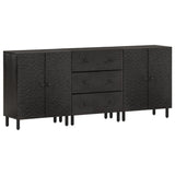 Side Cabinets 3 pcs Black 60x33x75 cm Solid Wood Mango 3206284