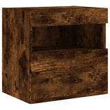 TV Wall Cabinets with LED Lights 2 pcs Smoked Oak 40x30x40 cm 837178