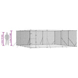 Outdoor Dog Kennel Silver 6x6x2 m Galvanised Steel 3190460