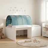 Bed with Tunnel 4 pcs White and Light Blue Engineered Wood 3423666