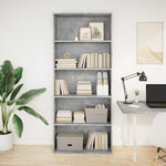 Book Cabinet Concrete Grey 80x30x189 cm Engineered Wood 3314672