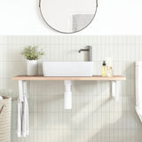 Basin Shelf Wall Mounted Steel and Solid Wood Oak 3302386