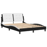 Bed Frame without Mattress "Zadar" Black and White 120x200 cm Faux Leather 3208175