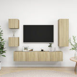 5 Piece TV Cabinet Sets Sonoma Oak Engineered Wood 3079011