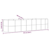 Garden Raised Bed Galvanised Steel 322x100x68 cm Grey 319069