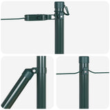 Embedded Fence Post 7 pcs Green Powder-Coated Steel 42004190