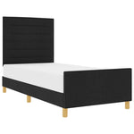 ZNTS Black Fabric Bed Frame 80x200 cm 3344608