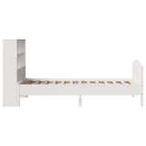 Bookcase Bed without Mattress White 90x200cm Solid Wood Pine 3323123
