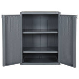 Garden Storage Cabinet Grey 65x45x88 cm PP Rattan 364062