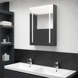 LED Bathroom Mirror Cabinet Grey 50x13x70 cm 326497