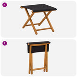 Deck Chair 2 pcs Solid Eucalyptus Wood Black 42024898
