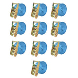 Ratchet Tie Down Straps 10 pcs 2 Tonnes 6mx38mm Blue 142655
