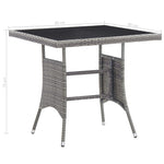 Garden Table Grey 80x80x74 cm Poly Rattan 318715