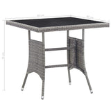 Garden Table Grey 80x80x74 cm Poly Rattan 318715