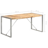 Dining Table 160x80x75 cm Solid Rough Mango Wood 321563