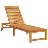 Sun Lounger Reclining Brown 53 x 202 x 89cm Solid Acacia wood 4108106