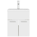 Sink Cabinet with Built-in Basin White and Sonoma Oak Engineered Wood 3071266