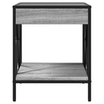 ZNTS Bedside Table with Infinity LED Grey Sonoma 40x40x49 cm 3284099