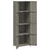 Garden Storage Cabinet Grey 59x40x180 cm Poly Rattan 319873