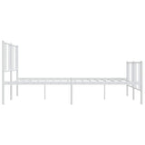 Metal Bed Frame without Mattress with Footboard White 193x203cm 352553