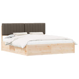 Bed Frame with Upholstered Headboard Taupe 180 x 200 cm 3398217