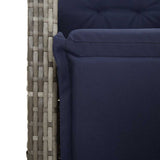 7 Piece Garden Dining Set with Cushions Grey Poly Rattan 3212436