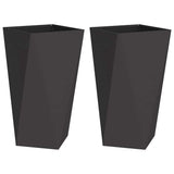 Planter 2 pcs Black 40 x 40 x 75 cm Steel 883781