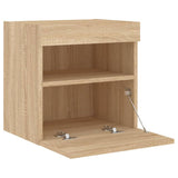 TV Wall Cabinets with LED Lights 2 pcs Sonoma Oak 40x30x40 cm 837174