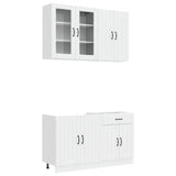 Kitchen Unit LUCCA 4 pcs High Gloss White Engineered Wood 3438319