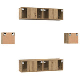 TV Cabinet Set 6 pcs Artisan Oak Engineered Wood 3393401