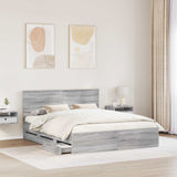 Bed Frame with Drawer Grey Sonoma 160 x 200 cm Engineer Wood 3410691