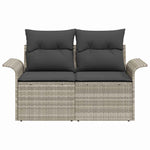 Garden Sofa with Cushion Light Grey 141 x 62 x 69cm Poly Rattan 42006707