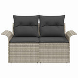 Garden Sofa with Cushion Light Grey 141 x 62 x 69cm Poly Rattan 42006707
