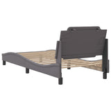 Bed Frame without Mattress "Zadar" Grey 90x190 cm Single Faux Leather 3208152