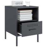 ZNTS Bedside Cabinets 2 pcs Anthracite 36x39x50.5 cm Steel 843059