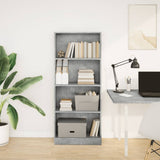 Bookcase Concrete Grey 60x24x143 cm Engineered Wood 857815