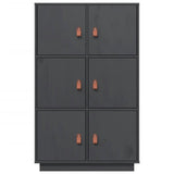 Highboard Grey 67x40x108.5 cm Solid Wood Pine 820174