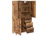 Highboard with Drawer 2 pcs Old Wood Engineered Wood and Glass 3415707