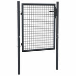 ZNTS Mesh Garden Gate Galvanised Steel 100x125 cm Grey 145771