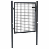 ZNTS Mesh Garden Gate Galvanised Steel 100x125 cm Grey 145771
