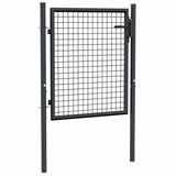 Mesh Garden Gate Galvanised Steel 100x75 cm Grey 145771