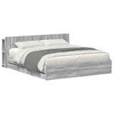 Bed Frame with Storage Grey Sonoma 200 x 200 cm Engineered Wood 3433987