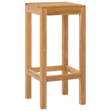 Bar Stool 4 pcs Natural Solid Teak Wood 42030010