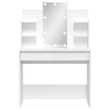 Dressing Table with LED Lights White 96x40x142 cm 837892